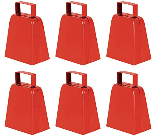 Beistle S60939-RAZ6 Rote Kuhglocken, Metall