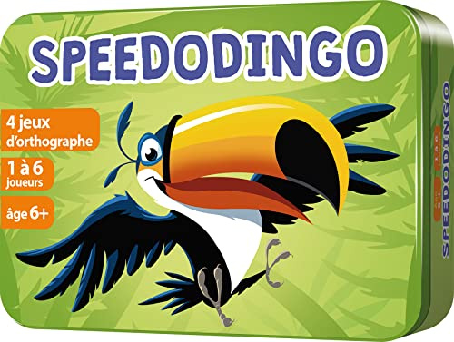 Aritma - SPEEDODINGO CP/CE2 - Jeu de Société Éducatif dès 6 ans - 4 Jeux d'Orthographe - 3 Niveaux de Progression - Réfléchir à l’Orthographe des Mots - 1 à 6 joueurs - 15 min - Version Française