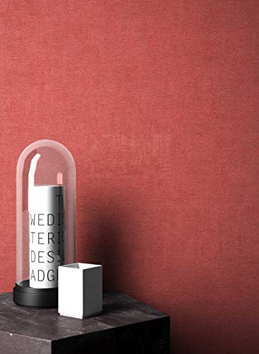 NEWROOM Tapete grafisch rot Unifarbe Struktur Uni Vliestapete Vlies Einfarbig Unifarben inkl. Tapezier Ratgeber ǀ Grafik