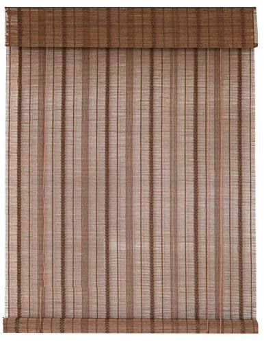 Carbonizzazione Tenda a Rullo in bambù per Interno ed Esterno,Tapparella a Carrucola con Mantovana,Traspirante/Protezione Privacy/Divisorie(47x71inch/120x180cm)