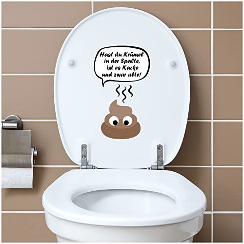Deko Aufkleber WC Deckel Toilettendeckel Bad Badezimmer Klo Funsticker Toilettensitz Klodeckel lustiger Spruch selbstklebend (R173-12 Krümel in der Spalte)
