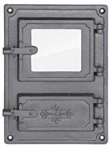 Sellon24® Porta del forno, in ghisa, per pizza, per affumicatura, porta di stufa