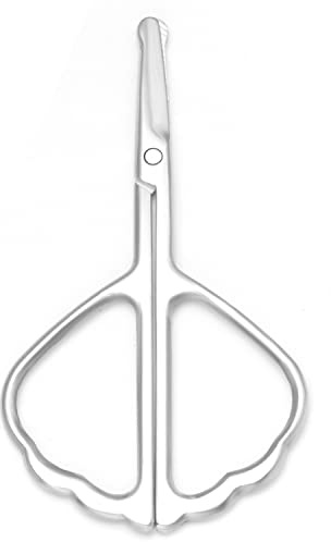 Yutoner Forbici curve di sicurezza per sopracciglia e naso, 8,6 cm, in acciaio inox, professionali per peli del viso, barba, ciglia, sopracciglia e baffi (sicurezza argentata)