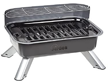 ARDES - ARBBQ01 Barbecue Électrique Sans Fumée, BBQ Double Gril Électrique XXL avec Protection Anti-projections et Pare-vent, Gril Électrique Portable de Balcon Barbecue d’Intérieur ou d’Extérieur