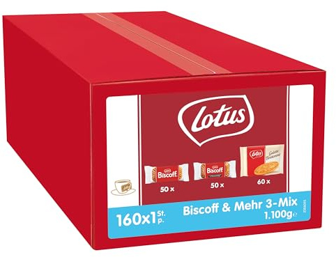 Lotus Biscoff Kekse Mixbox | 160 Einzeln Verpackte Kekse (1,1 kg) | Biscoff Kekse, Schokoladenkekse und Gallette Bretone | Nur Natürliche Inhaltsstoffe