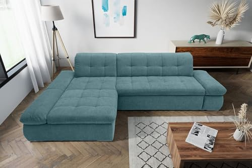 DOMO. collection Ecksofa Moric, Couch in L-Form, Eckcouch, Sofa in L-Form 300 x 172 x 80 cm (BxTxH), petrol