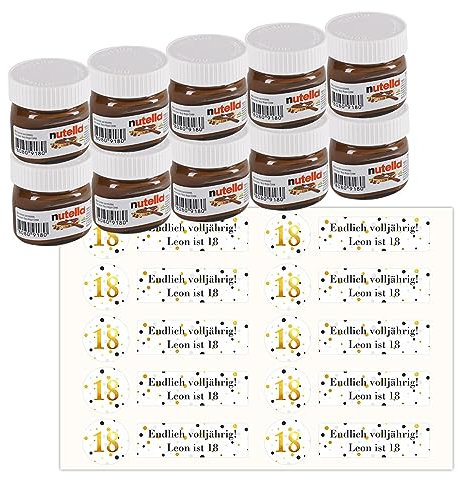 Herz & Heim® Gastgeschenk zum Geburtstag - Nuss-Nougat-Creme - mit Namen & Alter Golden Birthday