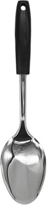 Fackelmann INITIAL Solid Spoon, Stainless Steel Kitchen Utensil, Heat-Resistant Plastic Handle for Serving, Mixing, Stirring & Serving, Home & Professional, Large Scooping Cooking Spoon, 32cm