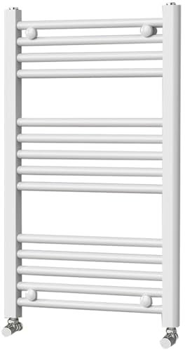 Go Bathrooms Nola Bathroom Towel Rail Heated Bathroom Radiator Wall Mounted Ladder Rail White - 770mm x 500mm