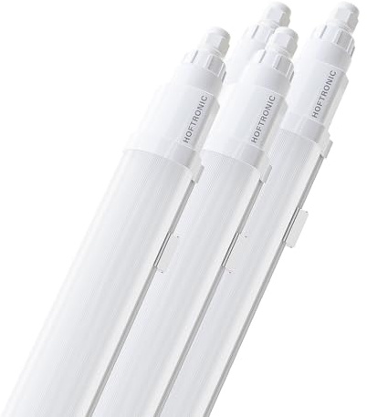 HOFTRONIC - Q-Series - 4er LED Feuchtraumleuchte 60cm - IP65-18W 2160 Lumen - 6500K Kaltweiß - IK08 - Verknüpfbar Schnellverbindung - Kellerleuchte, Feuchtraum Wannenleuchte