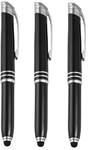 EXCEART 3st Kugelschreiber Unterschriftenstift Des Büros Stifte Mit Beleuchteter Spitze Kapazitiver Stylus-stift Touchscreen-stifte Led-leuchtstift Schwarzer Metall Stift Berühren