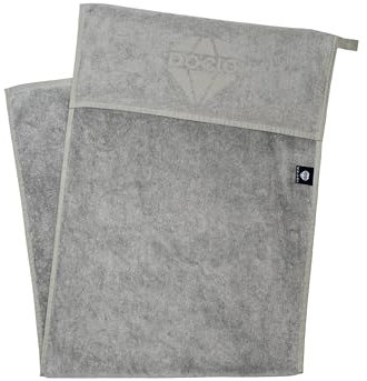 DOCIO Sporthandtuch I Fitness Handtuch mit Fixierung I 130x50cm I XXL (Hellgrau)