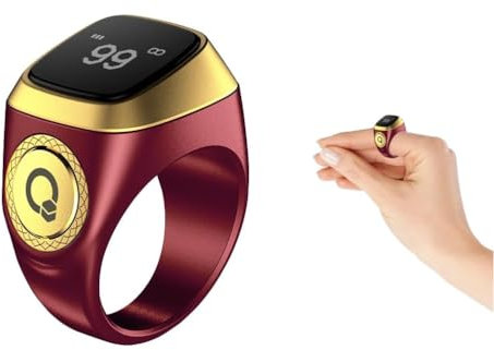 Anlising Anello Tasbih Intelligente, Anelli Intelligenti Contatore, Smart Rings Contatore, Contatore di Preghiera Anello, Contatore Dito Ricaricabile Anello, Tasbih Clicker Ricaricabile (Marrone,20MM)