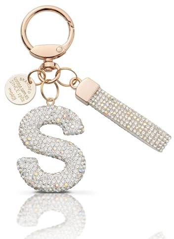 Schlüsselanhänger Buchstabe Glitzer Anhänger Schlüsselbund Keychain | Personalisierter Dekoration: Keychain für Schlüssel, Taschen und Rucksäcke als modisches Accessoire und Geschenk