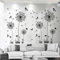 Löwenzahn Wandsticker,Schwarz Wandtattoo Pusteblumen für Wanddeko,Wandsticker Wohnzimmer Pflanzen Blumen Löwenzahn Schmetterlinge,Wandsticker Schlafzimmer Wohnzimmer Sofa Hintergrund Wanddeko