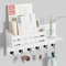 SWTYMIKI Key Holder for Wall - Key Hooks Wall Mounted with Shelf Includes Letter Holder & 6 Hooks, Key Racks with Mail Organizer, Key Hanger for Living Room, Kitchen, Office, Entryway, Bedroom(White)