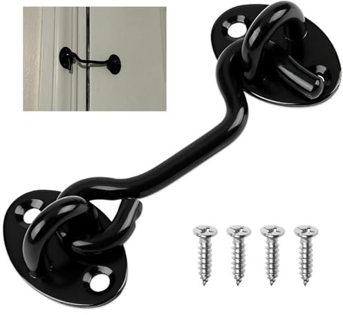 Gancio e occhiello per serratura della porta, gancio per cabina, serratura per porta, gancio e occhiello, ganci per porta, cancello, gancio per cabina in acciaio inox, per cancelli in legno, finestre,