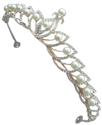 Healvian Brautkrone Mit Perlen Und Strass Elegantes Hochzeits-stirnband Für Braut Geburtstagsfeier Und Ballveranstaltungen Schimmerndes Diadem Roségold Perfektes Accessoire Für Besondere