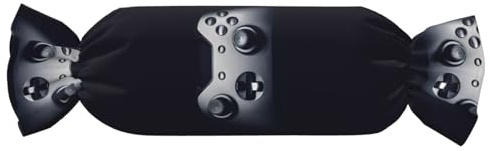 Candy-Shaped Cylindrical Pillow: Adjustable Neck Support, Plush Body Cushion with Soft Gaming Controller Pattern Print Design