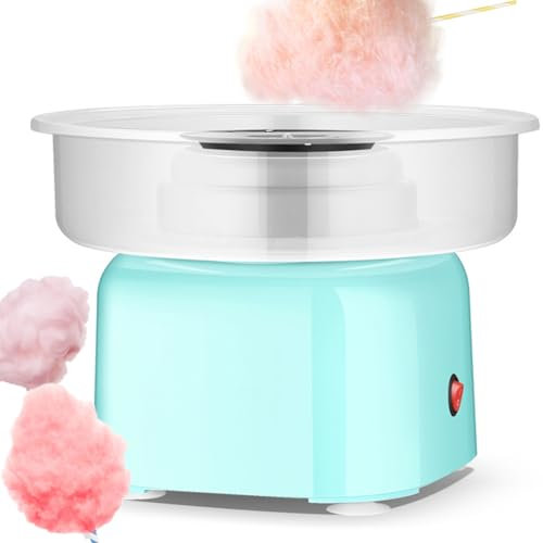 cotton candy machine, candy floss maker with 29.8cm large diameter, Removable for cleaning, Cooling base, silicone suction cup, candy floss machine maker for Party, Kids, Home, Wedding blue