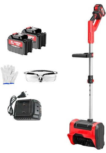 Pelle à Neige Portable, Pelle à Neige Légère sans Fil avec Poignée Réglable, Souffleuse à Neige Alimentée par Batterie pour Le Déneigement De L'allée en Hiver(Two Batteries)
