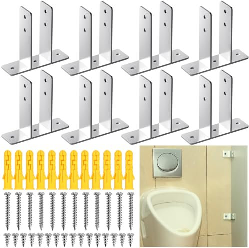 Blulu Urinalsieb aus poliertem Chrom, 2-Ohren-Urinal-Siebhalterungen für 2,5 cm (1 Zoll) Paneele mit Befestigungselementen für Toiletten, Urinalsieb, Trennwand für Neuinstallationen oder Reparaturen