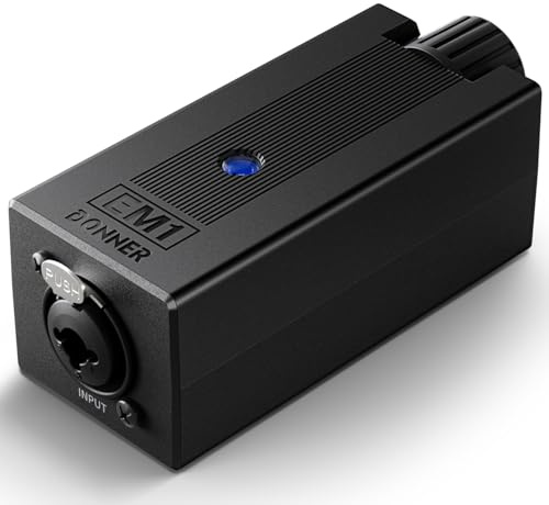 Donner EM1 Amplificateur de casque analogique portable, rechargeable, amplificateur stéréo pour casque d'écoute, avec contrôle du volume, amplificateur audio, XLR, entrée TRS, prise de sortie 3,5 mm