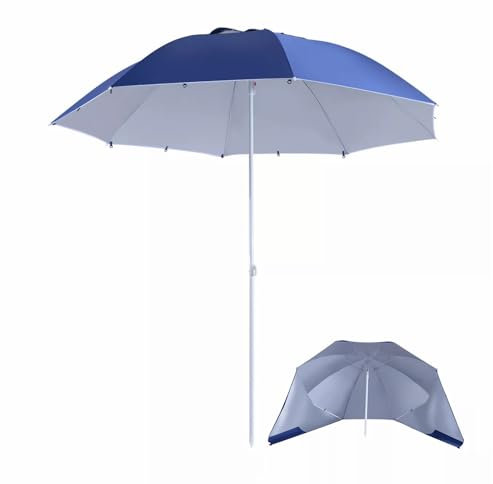 Ombrellone da Esterno per Anti UV, Parasole Laterale, 220cm Ombrellone da Spiaggia con Altezza Regolabile, per Giardino, Patio, Prato, Piscina(Bleu)