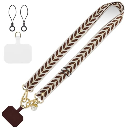 flintronic Cuerda para Movil, Cordón de Correa Colgante para Movil Universal, Ajustable Cuerda para Movil, Cruzada para Cuello, Cordón para el Puño, para Todos los Smartphones