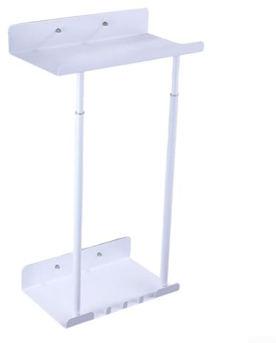 Porte-serviettes télescopique pour salle de bain réglable et peu encombrant avec bords lisses (blanc)