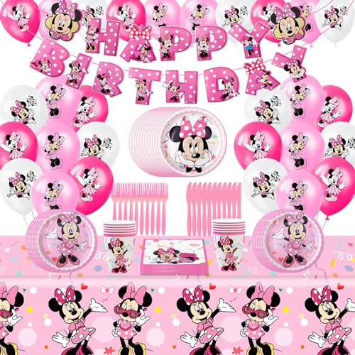 Geburtstagsdeko mn 100PCS Pappteller Kindergeburtstag+Geburtstag Deko, Geburts tag Geschirr Set, Becher Servietten Tischdecke Set Partygeschirr Geburtstag Kindergeburtstag für 10-20 Personen