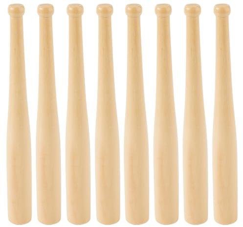 SUPERFINDINGS 8 Stück Holz Baseballschläger 5.83cm Unlackiert Zum Basteln Klassischer Holz Baseballschläger Für Baseball Training Für Projekte Ballsport Party Dekoration
