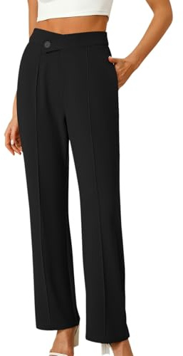 Pantalon Femme Chic Et Elegant Jean Large Fluide Taille Haute Grande Hiver Robe Droit Velours Cotele en Stretch Tailleur pour Mariage Noir Grossesse Elastique Jeans Blanc Jogging Lin