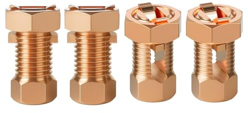 4 Stück starke Split-Bolzen elektrische Steckverbinder, wetterfeste Messing-Erdungsklemmen, Upgrades für Drahtverbindungen im Freien, kein Crimpen elektrischer Erdungsklemmen