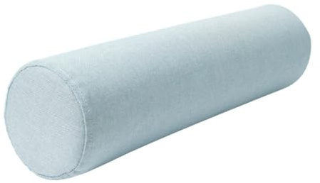 Eashaoo Almohada redonda de espuma viscoelástica para el cuello, almohada cervical cilíndrica con funda de almohada de lino con cremallera, cojín para respaldo de reposabrazos de sofá, cojín de apoyo