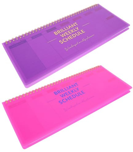 FONDOTIN 2 Piezas Planificador Semanal sin Fecha Unidades Portátil con Diseño Profesional para Escuela Oficina y Hogar Agenda Diaria Lista de Tareas y Seguimiento de Hábitos Cuaderno