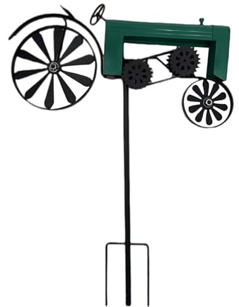 Iron Tractors Windwheel Spinner Decorative Yard Art Craft Ground Stake for Outdoor Garden and Farmhouses Metal Windmill Garden Ornament