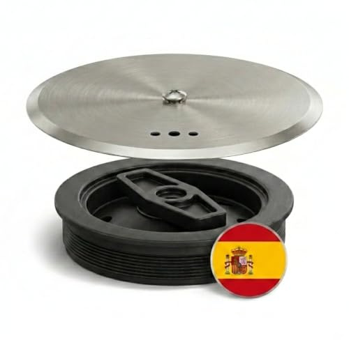 Tapa Bote Sifónico con Válvula de Aireación Ø110 mm – Acero Inoxidable – Evita Malos Olores – Tapa Sifón Suelo Baño con Aireador – Compatible con Bote Sifónico Universal – Instalación Fácil – Noryks