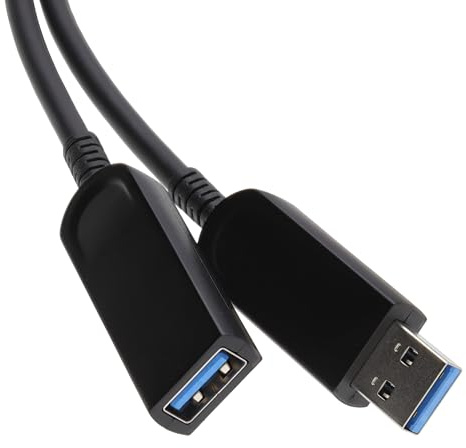 kenable USB 3.0 Extension Cable Active Optical Fibre 5Gbps Data Only Type A Male to Female for PC Laptop Printer Camera 15m Black
