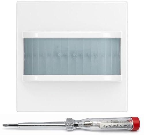 ag-electronics Spannungsprüfer 120-250V® + Busch-Jaeger Bewegungsmelder 64761-914 BW 180 alpinweiß