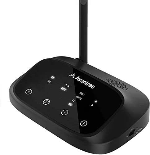 Avantree Oasis Plus - Bluetooth Transmitter und Empfänger für TV | Soundbar-Passthrough, Dual Link für 2 Kopfhörer, aptX Low Latency, 50 m Reichweite sowie optischer Anschluss