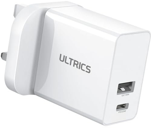 ULTRICS USB C Charger Plug, 2-Port Phone Charger Plug Fast Charging Adapter, 6A/30W Fast Charger, USB C Mobile Phone Chargers Compatible with iPhone 15 14 13 12 11 Pro Max, Galaxy S25/S24/S23 Plus