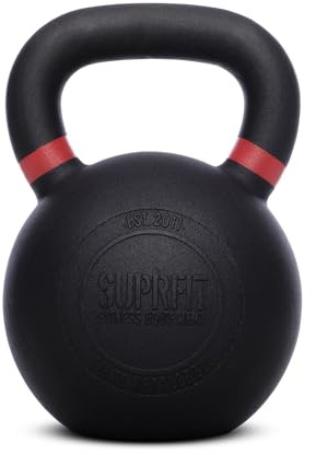 SUPRFIT – Elite Kettlebells – pulverbeschichtete Kugelhantel aus massivem Gusseisen für Fitness, Crossfit & Krafttraining – mit Farbcodierung zur besseren Unterscheidung der Gewichte