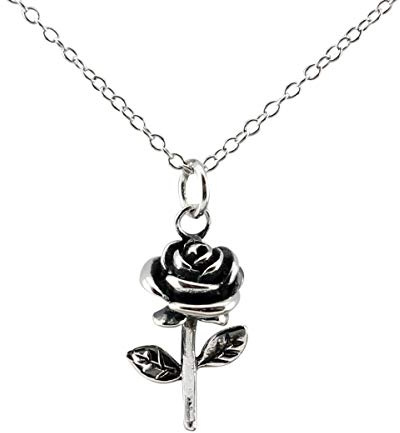 Serebra Jewelry Rosen Anhänger Halskette aus 925 Sterlingsilber Damen Herren Unisex