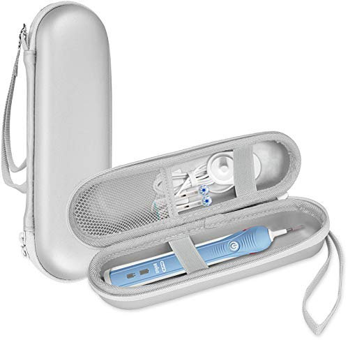 Procase Estuche de Viaje Universal para Cepillo Eléctrico Dental Oral B/Philips, Caja Rígida de Cepillo de Dientes Rotación Ultrasónico para Pro 2 2500/Vitality/Crossaction –Plata