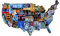 Cucuba Magnete Calamita per Frigorifero Sagomata Stile Vintage Souvenir Da Collezione Stampa Su MDF Tagliato a Laser Alta Qualità - Idea Regalo (Magnete America)