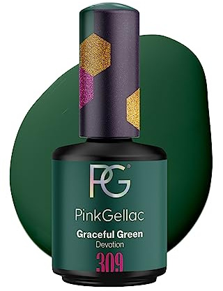 Pink Gellac UV Gel Nagellack - 309 Graceful Green 15 ml - Lang Anhaltend UV Nagellack Grün - Gel UV für 14 Tage Nägel in Salonqualität - Made in Holland