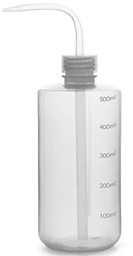 Labasics Chemical Wash Bottle, 1-Pack Plastic Safety Laboratory Squeeze Wash Bottle, LDPE with Narrow Mouth, 500 ml