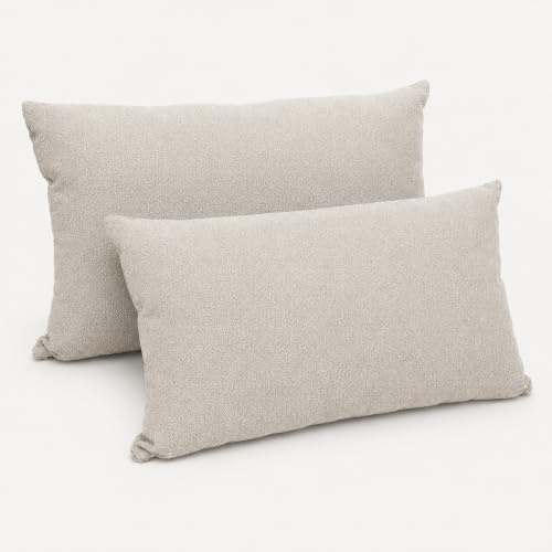 Formalind - 2er Set Sofakissen 50x30cm - 2 Sofa-Kissen mit Füllung und Bezug. Bequeme Couchkissen mit abnehmbaren und waschbaren Bezügen. Weiche Sofakissen im 2er Set. Beige | Mit Füllung und Bezug, Abnehmbare und waschbare Bezüge, Bequeme Couchkissen, Weiche Sofakissen