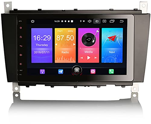 Erisin Android 11 Autoradio Mit GPS Navi für Mercedes Benz C-Klasse W203 CLC Klasse W203 C180 CLK Klasse W209 8 Zoll Touchscreen Unterstützt CarPlay Android Auto DAB+WiFi 4G Radio Bluetooth 2GB+32GB